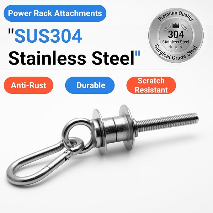 Heavy-Duty Power Rack Attachments, Quick-Install Home Gym Accessories for 2x2, 2x3 & 3x3 Power Racks, Fits 1/2" & 1" Holes