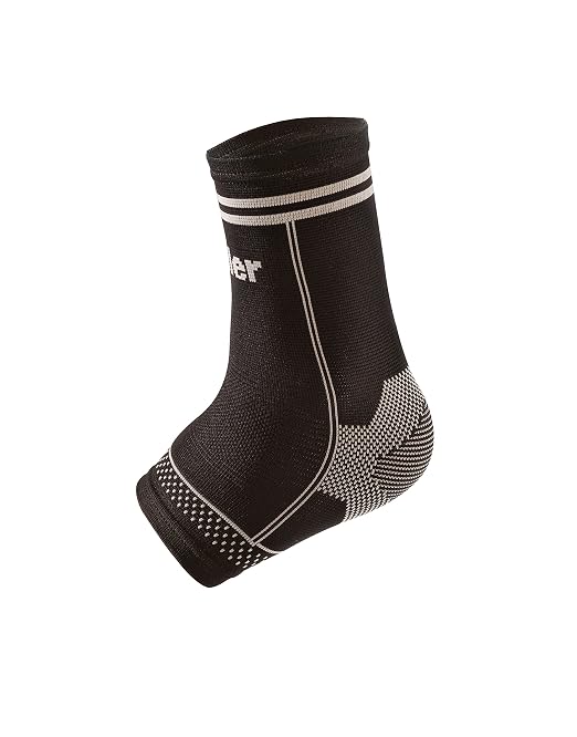 MUELLER Sports Medicine 4-Way Stretch Ankle Support Sleeve, Ankle Pain Relief Support for Men and Women, Ideal for Sprains, Strains, Arthritis, Black, Large/X-Large