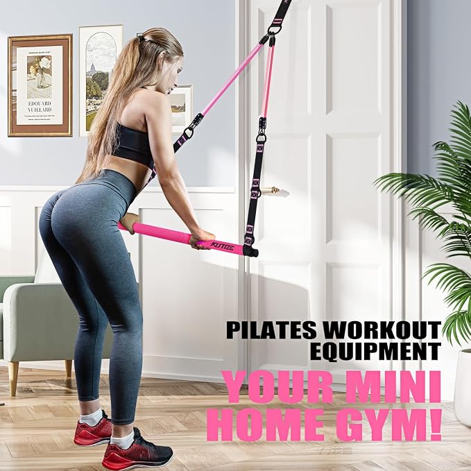 KUTIZE Pilates Bar Kit with Resistance Bands, Pilates Equipment, Multifunctional Pilates Bar for Women & Men, Pilates kit for Hip, Back, Arm, Full-Body Workouts, Home Gym Strength Training Equipment