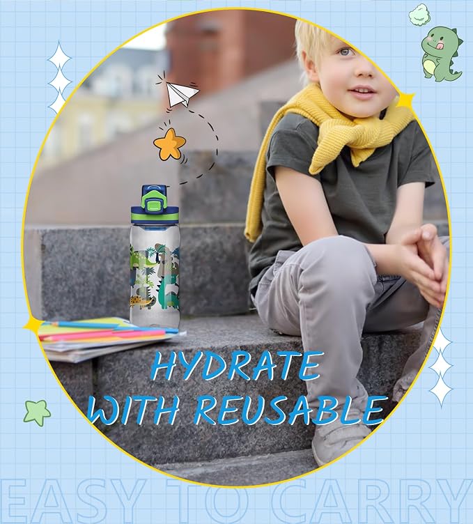 Opard 17oz Kids Water Bottle with Leak Proof Flip-Top Lid, Reusable BPA-Free Tritan for School and Travel