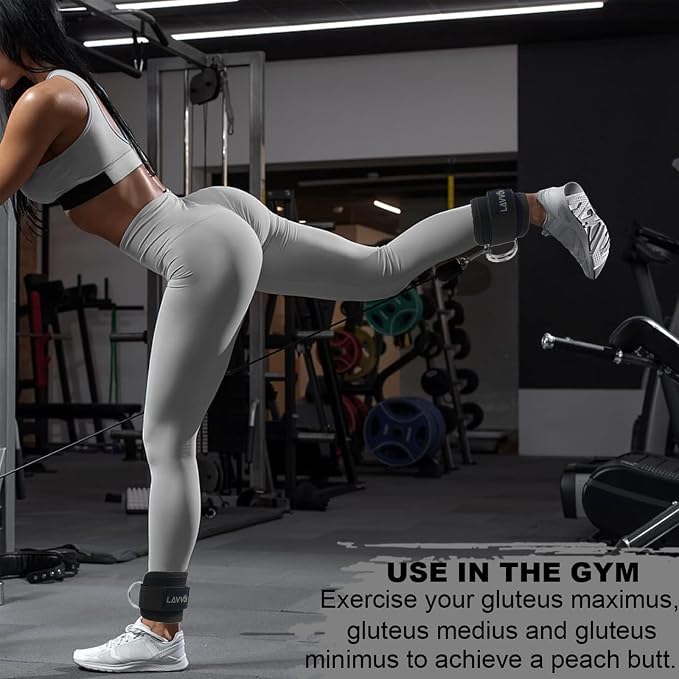 Barbell Pad Set - Hip Thrusts Pads for Squat&Lunges/Bench Press Bar Padding | Standard Olympic Weight Bar Foam Pad,Gym Accessories for Women with Bar Bad -With Ankle Straps,Wrist Straps for Weightlifting