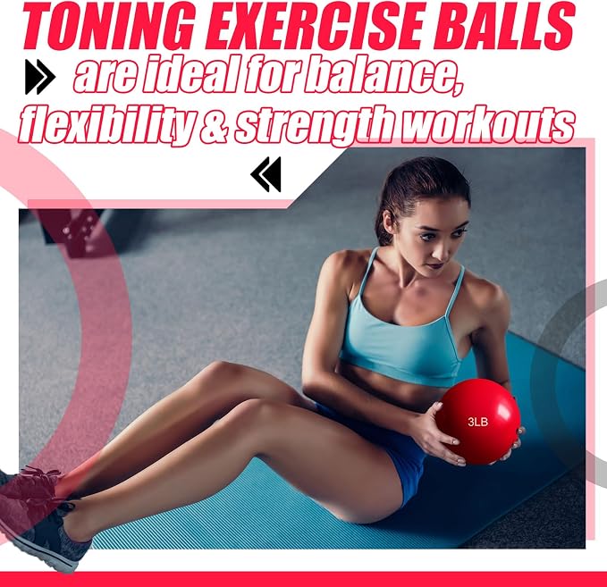 Halloscume 1 lb 2lb 3lb 4lb 5lb Weighted Toning Balls for Exercise, Innovations Soft Medicine Balls for Exercise, Pilates, Yoga, Balance, Flexibility