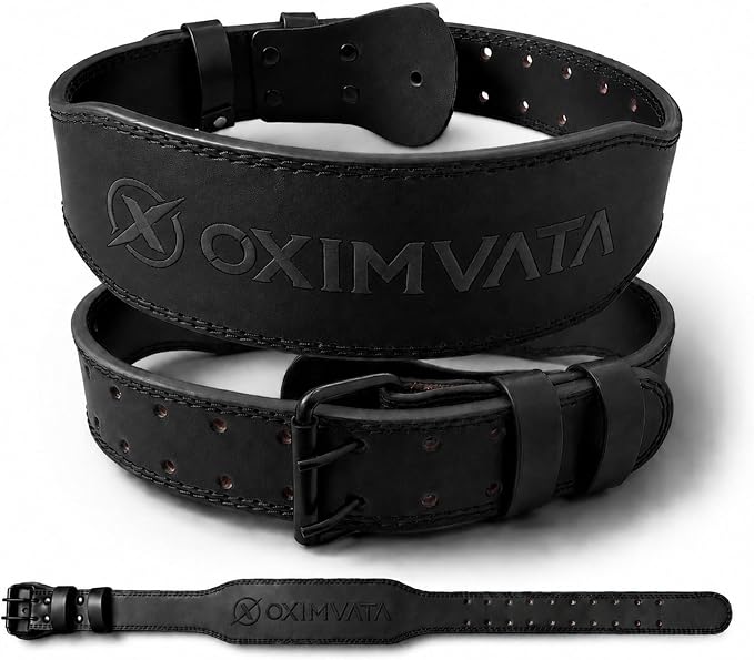 Weight Lifting Belt for Squat Deadlift Powerlifting Gym Workout | 4 Inch Padded, Men Women Fit, Adjustable Prong Buckle, Bodybuilding, Gym Workouts, Cross Training, Competition Use