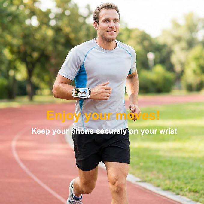 Wristband Phone Holder Mobile Phone Black Wrist Band | 360°Rotatable Hiking Biking Running Sports Wristband for Smartphones 4.5-7''