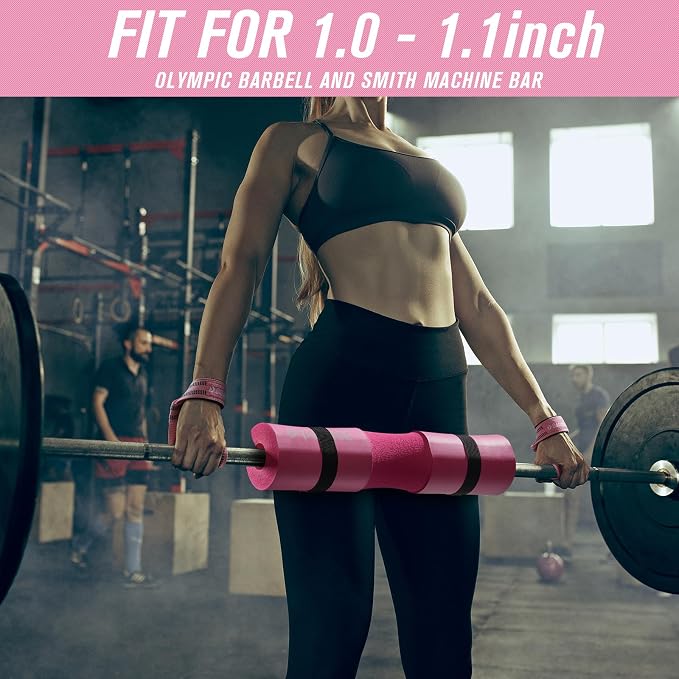 G4Free 7/9Pcs Barbell Pad Set for Squat, Hip Thrusts, Lunges, Leg day | Standard Olympic Bars with 2 Gym Ankle Safety Straps, 3 Hip Resistance Bands, 2 Lifting Strap, Barbell Pad, and Carry Bag