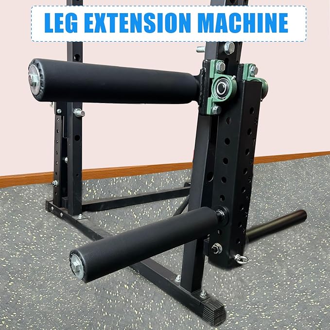 BLUSLM Power Rack Mounted Leg Extension & Curl Machine for Home Gym Equipment, Adjustable Leg Press Attachment for Lower Body Muscle Training