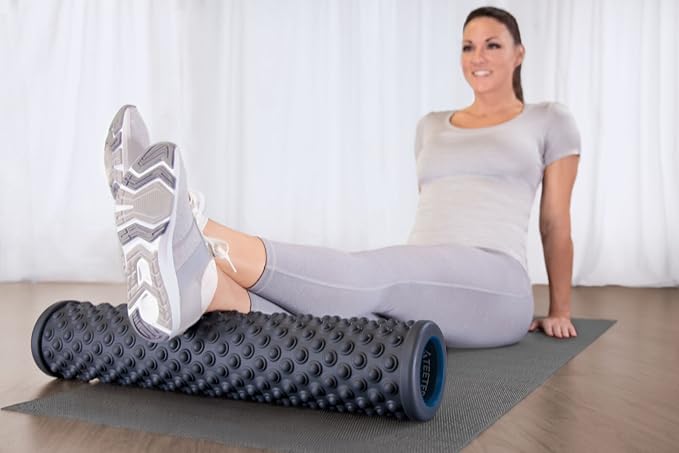 Teeter Massage Foam Roller - Textured for Deep Tissue Muscle Relief to Boost Recovery, Flexibility, Mobility - Back Pain Relief, Sports Massage, Myofascial Release