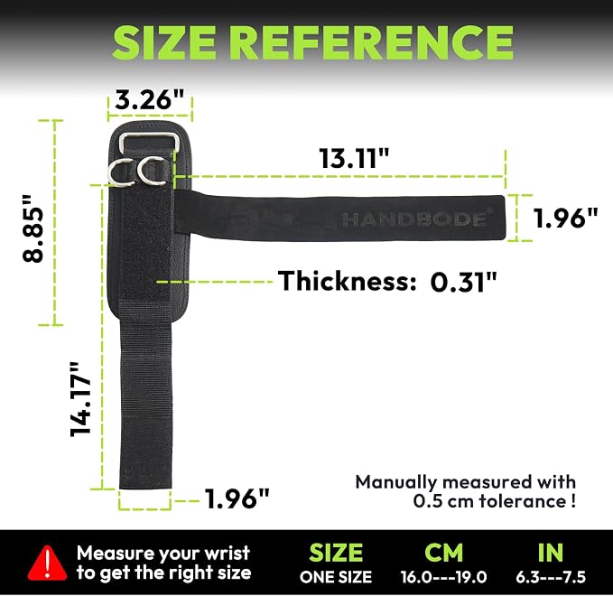 HANDBODE Lifting Straps, Double D-Ring Wrist Wraps for Gym | Nylon And Cowhide Options, 2 PCS, Cuffed Design, Extra-Long Profile, Deadlifts, Pull-Ups, Rows, Cable Training, Bodybuilding