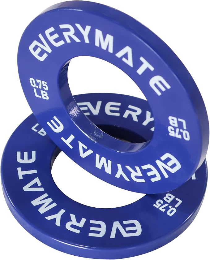 EVERYMATE Fractional Micro Weight Plates Set of 8 Weight Plate Pair of 0.25LB 0.5LB 0.75LB 1 LB for Olympic Barbells for Strength Training Micro Plates Weight Plate