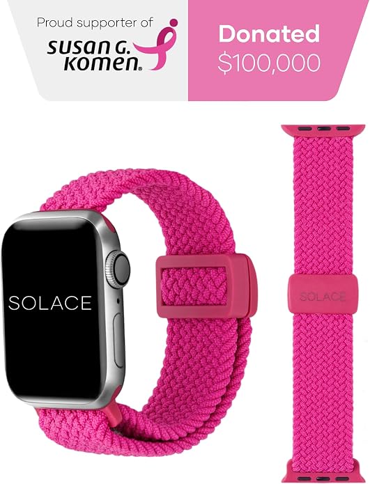 Solace Bands Imperium Adapt Wide Adjustable Nylon Braided Watch Band - Compatible with All Apple Watches - Solace Apple Watch Bands for Women & Men - Smart Watches Band Series 11-1, Ultra, SE