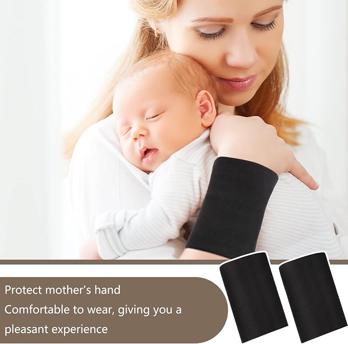 SATINIOR 2 Pairs Compression Wrist Sleeve Compression Wrist Brace Wrist Supports Wrist Wraps Elastic Wristbands for Men and Women Tennis, Tendonitis, Carpal Tunnel (Black, Small)