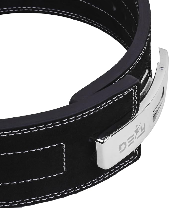 DEFY Weightlifting Lever Belt – 4” Wide Powerlifting Strongman Gym Belt for Men & Women – 10MM Lever Belt for Lower Back Support, Workout, Deadlift & IPF Bodybuilding