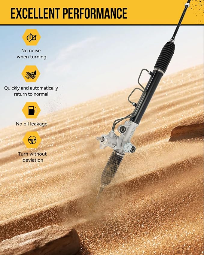 KAC Hydraulic Power Steering Rack and Pinion Assembly Compatible with Hyundai 2001 2002 2003 2004 2005 2006 Elantra All Models Replace# 262411