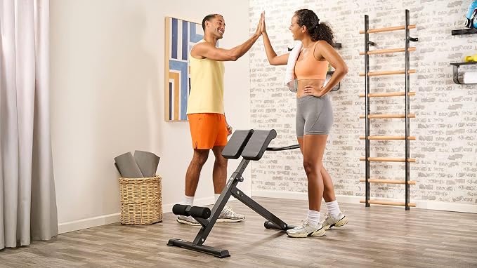 Lifepro SculptTrainer Roman Chair – 20+ Exercises, Foldable, 330 lb Cap | Hyperextension, hip thrusts, sit-ups & back extensions, 10 height positions, padded seat + dual rollers, alloy steel