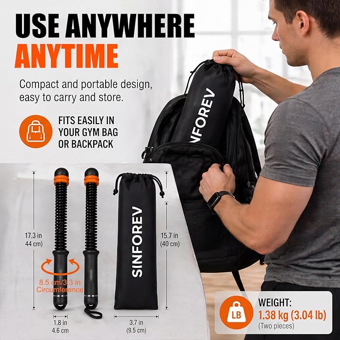 Portable Ropeless Battle Ropes for Home Gym - Weighted Cordless Battle Rope | Full Body Strength Building & HIIT and Cardio Training - Fitness Workout Equipment with Adjustable Resistance for Men & Women