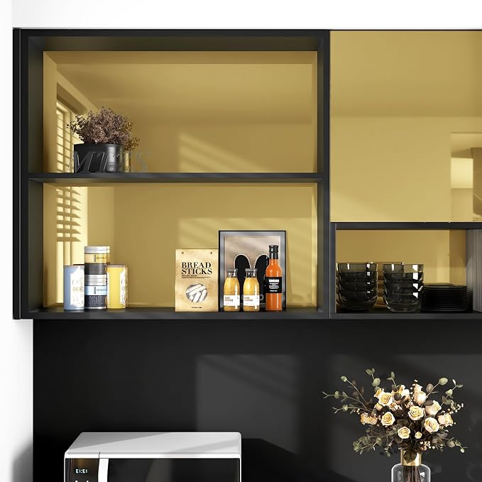 WESTICK 24" x 118" Gold Mirror Stickers for Wall Self Adhesive Flexible Mirrored Wallpaper Peel and Stick Mirror Contact Paper Roll Stick on Mirrors for Art Crafts DIY Decoration Cabinets Countertops
