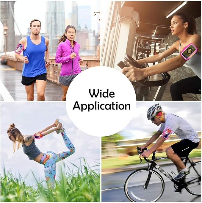 HAISSKY Water Resistant Gym Running Armband Phone Holder with Earphone Pocket Cell Phone Pouch Armband Case Adjustable Velcro