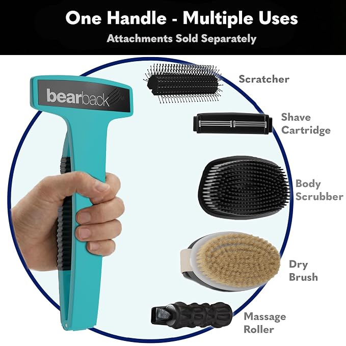 bearback Lotion Applicator for Back & Body Long-Reach Roller for Even Lotion, Sunscreen, Self-Tanner & Medication Application Foldable, Reusable, No-Help Design American Small Business (Teal)