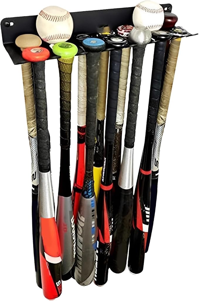 2 Pack Gym Storage Rack Wall Mount, Heavy Duty Metal Gym Organizer for Resistance Bands, Barbells, Jump Ropes & Cable Attachments, Up-Turned Hooks Prevent Slipping, Includes Screws & Anchors for Home Gym Equipment Storage