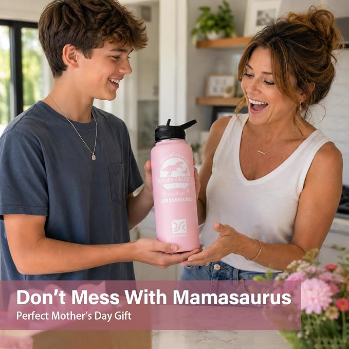 DYSANKY Mother's Water Bottle Gift– Insulated Stainless Steel Bottle with Carrier Bag, Strap & Gift Box – BPA-Free – Ideal for Hiking, Camping & Travel 40 oz