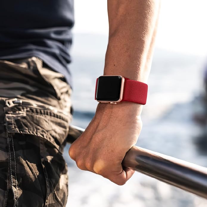Lerobo Braided Band Compatible with Apple Watch Series 11 10 9 8 7 46mm 45mm 41mm Ultra SE 3 2 1 49mm Series 6 5 4 3 44mm 40mm 38mm 42mm Men iWatch Bands Women Stretchy Nylon Solo Loop Sport Strap