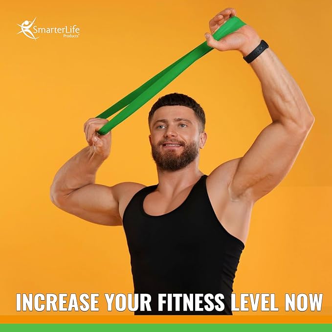 SmarterLife Resistance Bands Set of 5 Extra Wide Latex-Free Exercise Bands | Bands for Working Out - For Women, Men - Weight Loss, Physical Therapy Bands, Booty Bands, Home Gym, Workout Guide Included