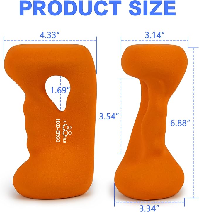 HXD-ERGO Ergonomic Dumbbells Weights Set-Hand Weights for Women at Home, Ear Dumbbells Weights for Pilates, Yoga, Jogging,StrengthTraining