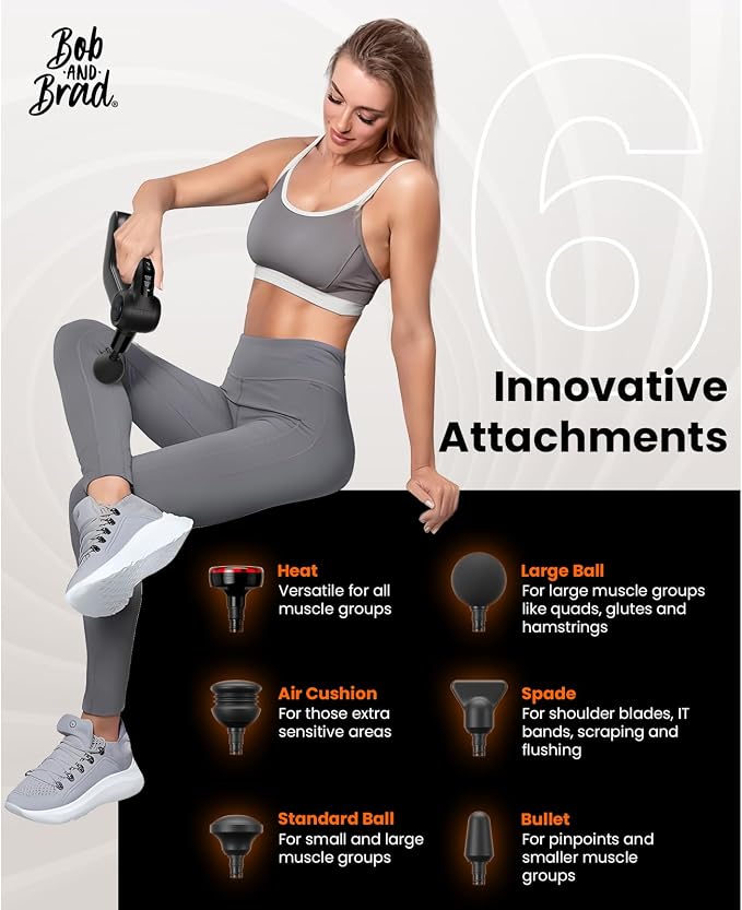 BOB AND BRAD D5 Pro Plus Handheld Massage Gun with Heat, FSA-HSA Eligible Deep Tissue Percussion Massage Gun, Powerful Muscle Massager for Athletes Fitness Workout & Daily Recovery, Birthday Gift