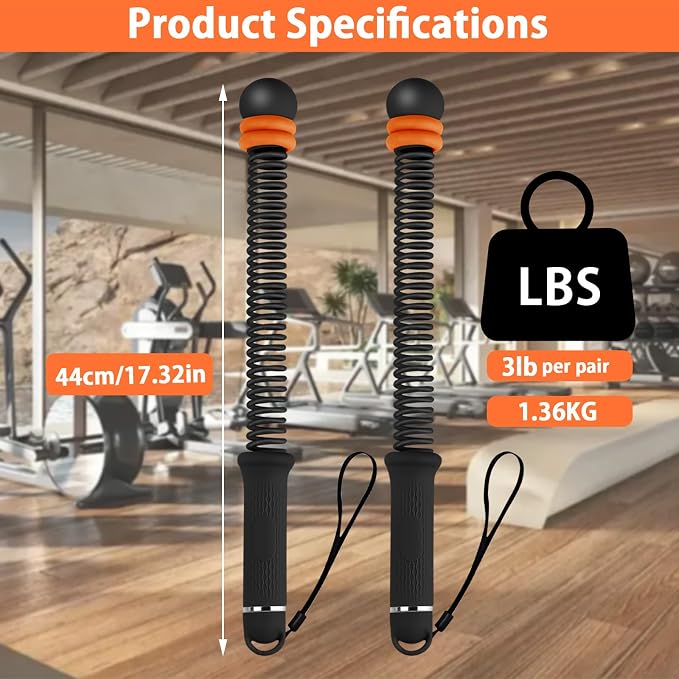 Cordless Battle Ropes with Adjustable Weight & Ropeless Battle Ropes for Home Gym – Low Impact HIIT Strength Training for Men & Women (Black)