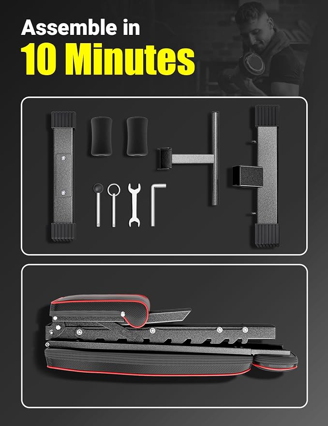 YOLEO Adjustable Weight Bench with Bench Press Stand, Foldable Workout Bench with Extended Head/Elbow Pad(for Users up to 7')