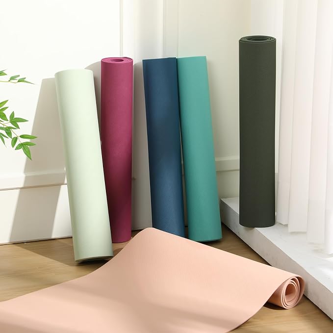 Timgle 6 Pack Yoga Mats Bulk 68 x 24 Inches Non Slip Exercise Yoga Mat 4 mm Thick Anti Slip Tear Resistant Sports Gym for Fitness Stretching Home Workout and Studio