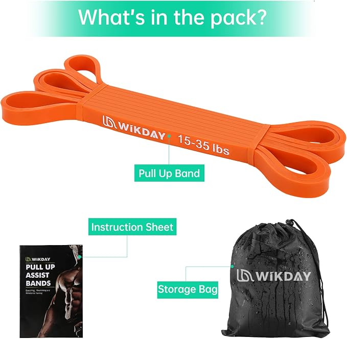 WIKDAY Resistance Bands for Working Out, Exercise Bands, Workout Bands, Pull Up Assistance Bands for Body Stretching Training Physical Therapy Muscle Training for Men & Women