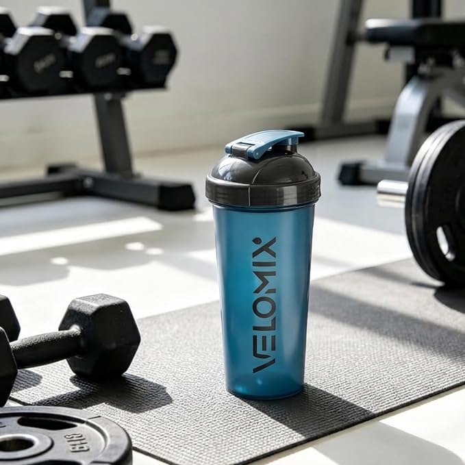 VELOMIX 2 Pack 28oz Protein Shaker Bottle for Protein Mixes, ColorBurst | 2x Wire Whisk, Leak Proof Shaker Cups for Protein Shakes, Stackable, Dishwasher safe, BPA free, Pre Workout and Fitness ready