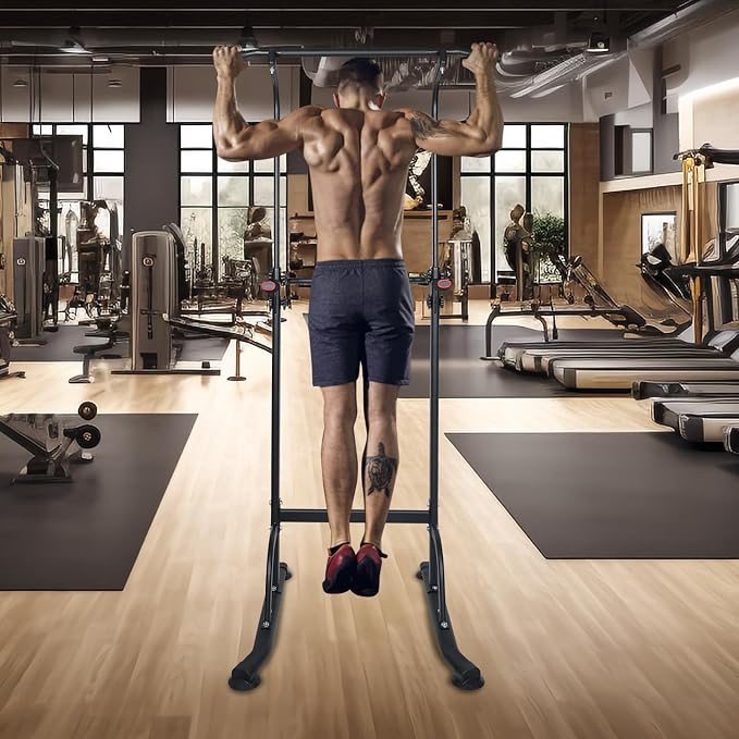 Adjustable Height Dip Bar Station, Heavy Duty Dip Station for Home Gym,Multi-function Dip Station Pull Up Bar Full Body Strength Training Workout Fitness Equipment for Tricep Dips