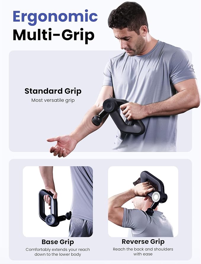 BOB AND BRAD D6 Pro Massage Gun Deep Tissue Percussion with 16mm Amplitude 85lbs Stall Force, FSA Eligible & HSA Approved Professional Muscle Massager for Athletes, Quiet Electric Back Massager