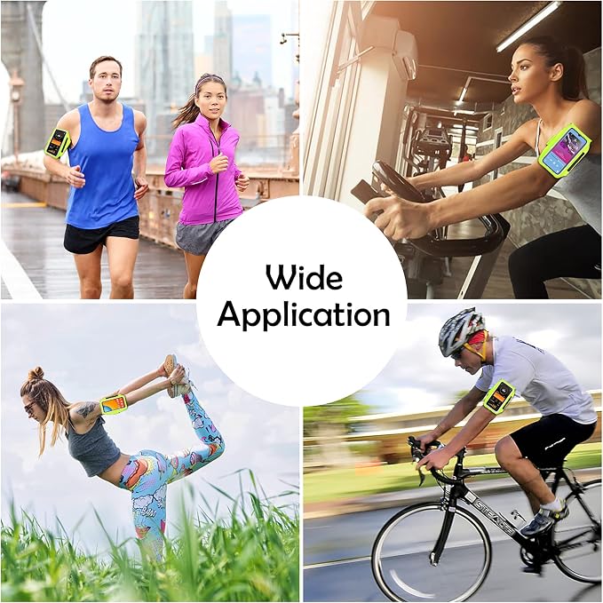 Running Armband with Earphone Pouch Fits Phones up to 6.9" | Cell Phone Armband for iPhone, Water Resistant & Breathable Sports Phone Holder & Zipper Pocket Car Key Holder for Jogging