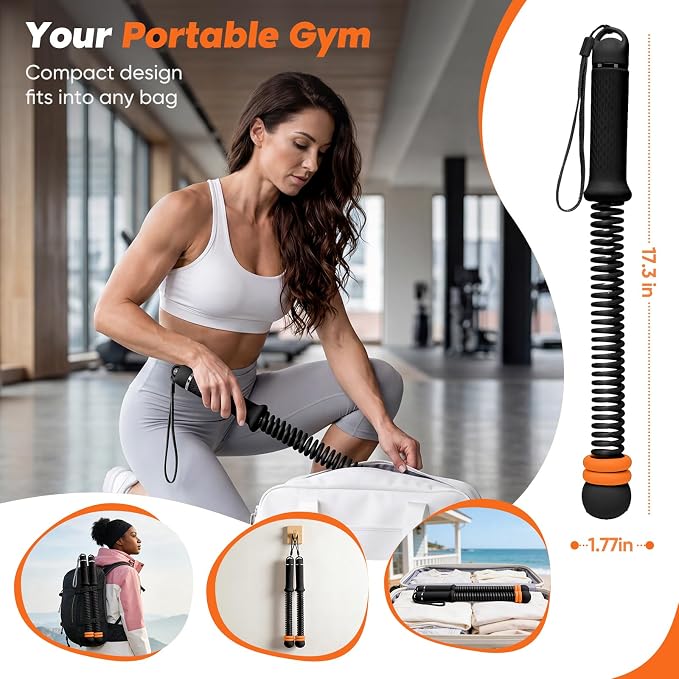 KUZARO Upgrade Weighted Ropeless Battle Ropes for Women, Quiet Adjustable Cordless Battle Ropes for Home Gym HIIT Cardio & Strength Training, Portable Exercise Rope for Arm & Core, Apartment Gear