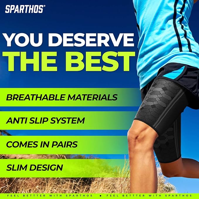 Sparthos Thigh Compression Sleeves, Quad Wrap, Hamstring Brace