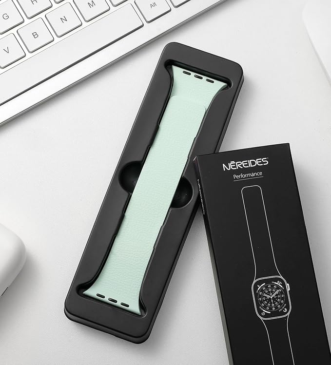 Magnetic Silicone Band Compatible with Apple Watch Band 42mm 41mm 40mm 38mm Series 11 10 9 8 7 6 5 4 3 & SE 3/2/1 Strong Magnetic Clasp, Waterproof & Adjustable (Pale Mint)