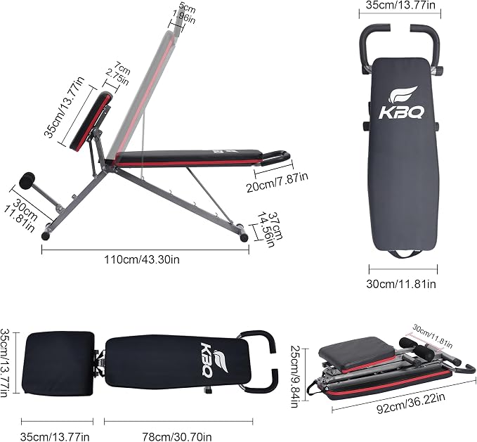 Adjustable Exercise Chair for Home Gym – Foldable Back Extension Bench for Core, Hip & Lower Back Workout – Multi-Functional Hyperextension Bench for Full-Body Exercise(with Illustrated Training Action Guide)