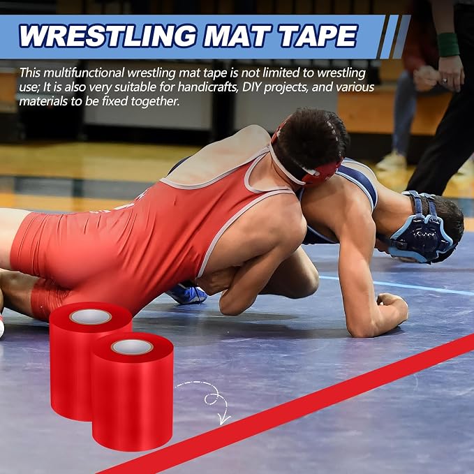 Pangda Wrestling Mat Tape 3 or 4 Inch Heavy Duty 7 Mil PVC Carpet Tape for Wrestling Grappling Exercise Mats Seaming Cover Gym Floor Carpet Seam