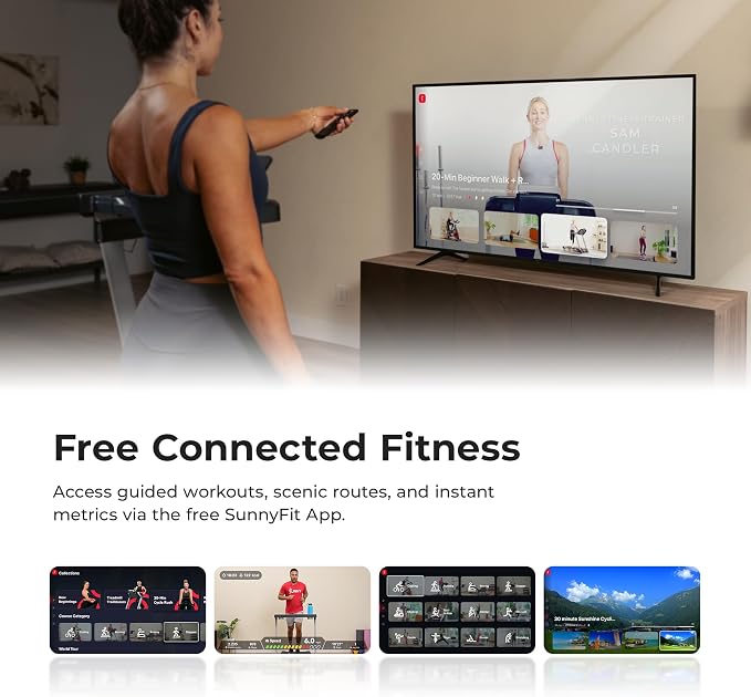 Sunny Health & Fitness Smart Wi-Fi Treadmill with Auto Incline