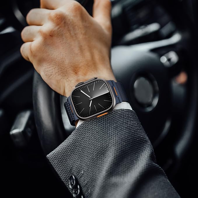 Bands Compatible with Apple Watch Ultra 3/2/1 Band 49/46/45/44mm | Milanese Loop Magnetic Stainless Steel Strap for iWatch Ultra SE 3/2/1 Series 11 10 9 8 7 6 5 4 3 2 1 Men, Dark Blue