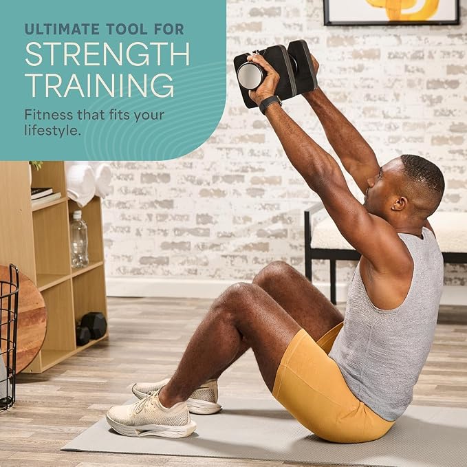 LifePro Adjustable Dumbbells, Single or 2pcs, Up to 55 lbs & 3-in1 option | Quick-change weight system with included rack — available in options from 2.5 to 55 lbs for every fitness level