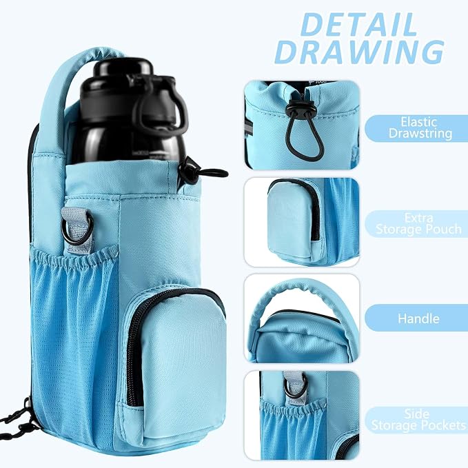 Magnetic Gym Bag for Men and Women, Magnetic Water Bottle Holder for Gym, Small Gym Bag, Gym Gifts for Women and Men (Blue, <40 OZ)