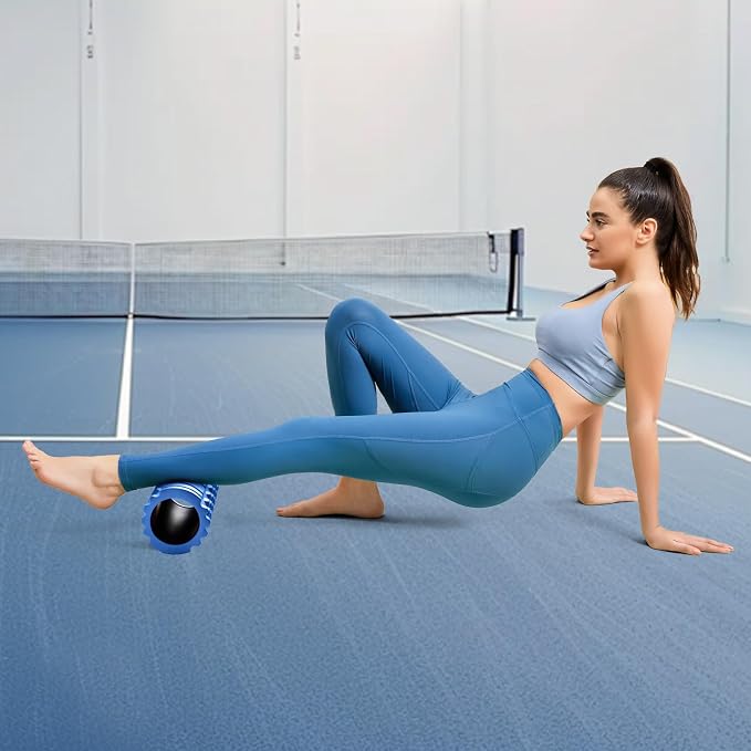 Krightlink Foam Roller for Deep Tissue Massage, 13" High Density Exercise Roller for Muscle Massage and Myofascial Trigger Point Release, Back Roller for Fitness, Yoga and Pilates (Blue)