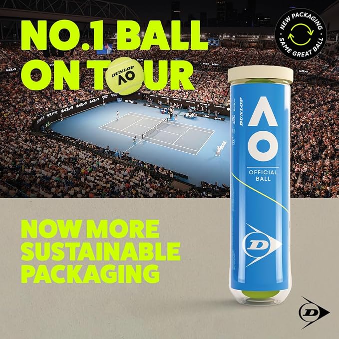 Dunlop Tennis Ball Australian Open - for Clay, Hard Court and Grass