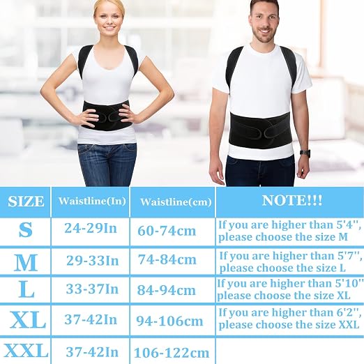 Posture Corrector for Men and Women - Back Brace Full Back Support Straightener for Hunchback - Upper and Lower Lumbar to Relieve,X-Large(37-42 Inches)