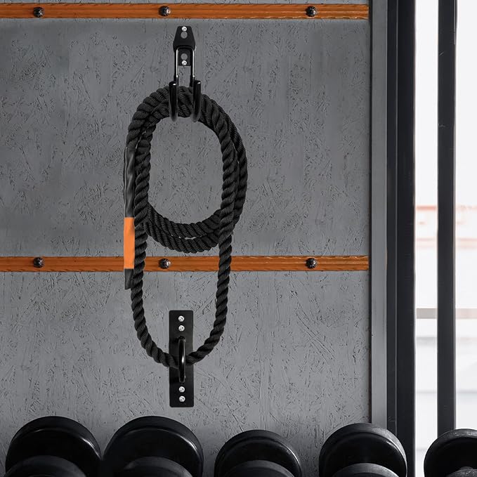 Heavy Duty Battle Rope Anchor Kit Wall Mount | Wall Anchor & Storage Hook for 30-50FT 1-2.5 Inch Battle Ropes, Multi-Functional Wall Bracket for Home Commercial Gym Garage