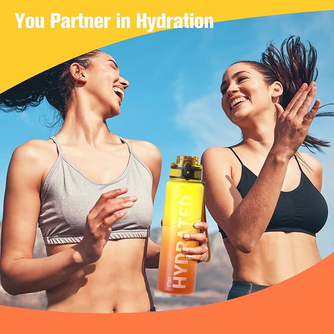 Sahara Sailor Water Bottle 25oz, Tritan Sports Bottle with Time Marker | Bpa Free, Leakproof Wide Mouth With Fast Flow Lid And Cleaning Brush, For Gym School Office Travel, 1 Count